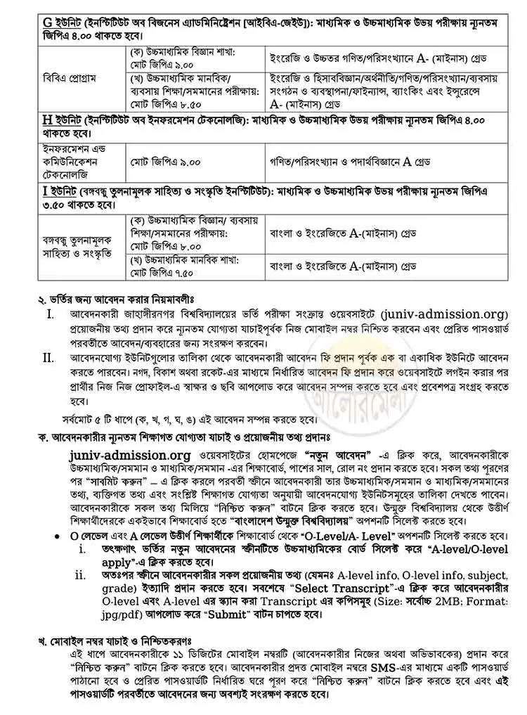 JU Admission Circular 3