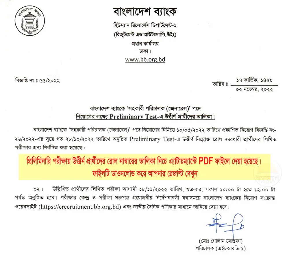 Bangladesh bank assistant director recruitment result