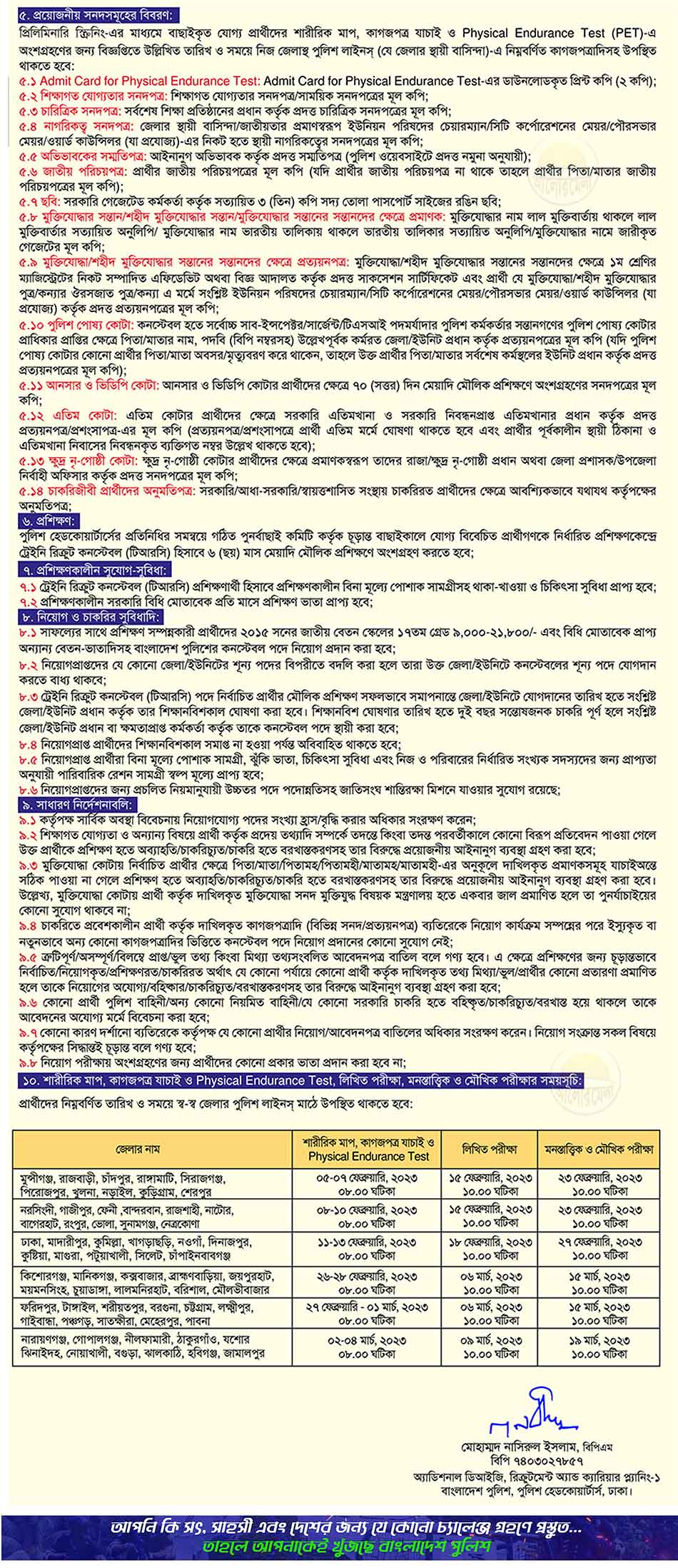 bangladesh police recruitment circular 2022 2
