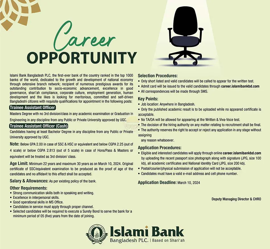 islami bank job circular 2024