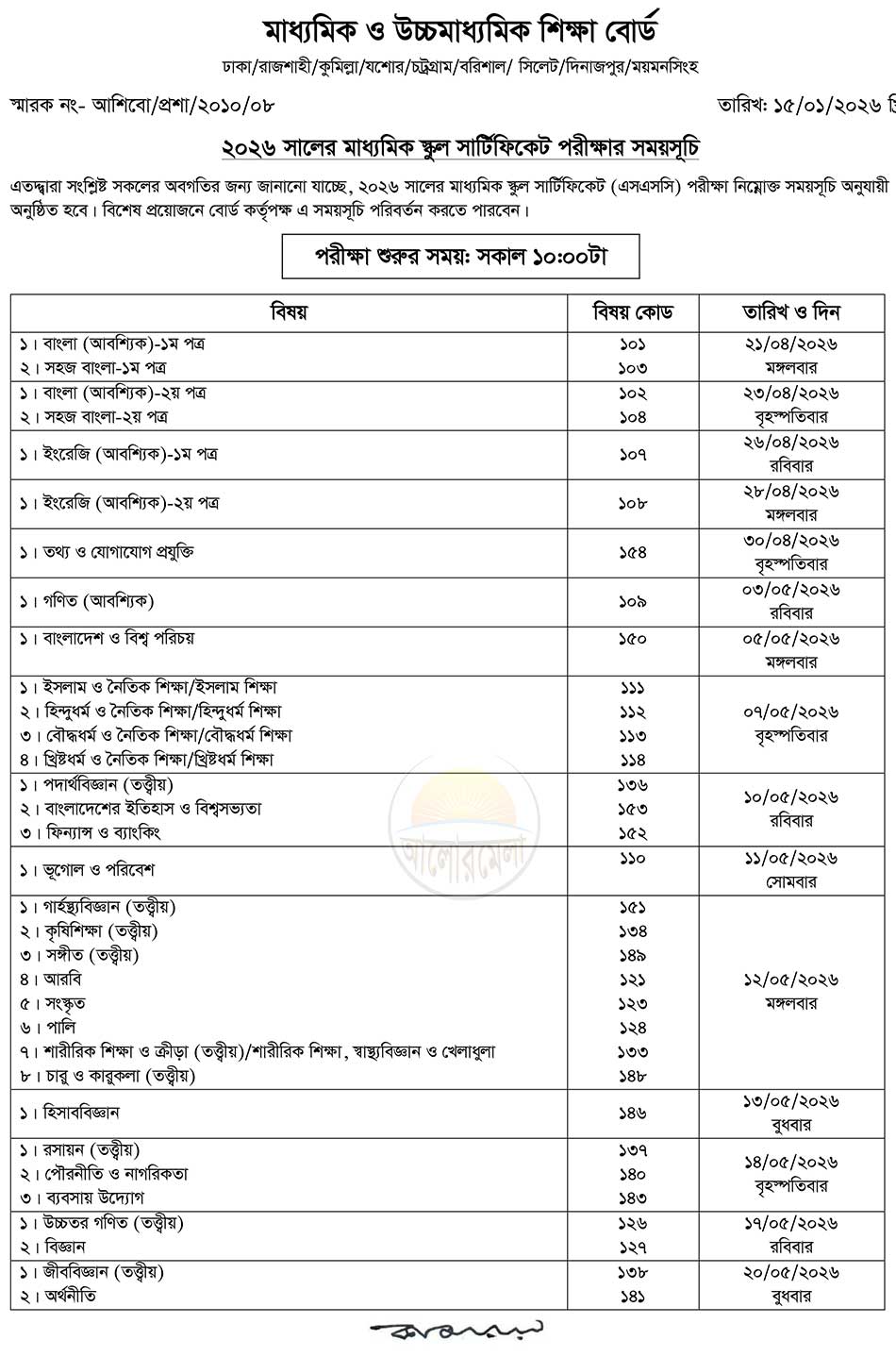 ssc exam routine 2026