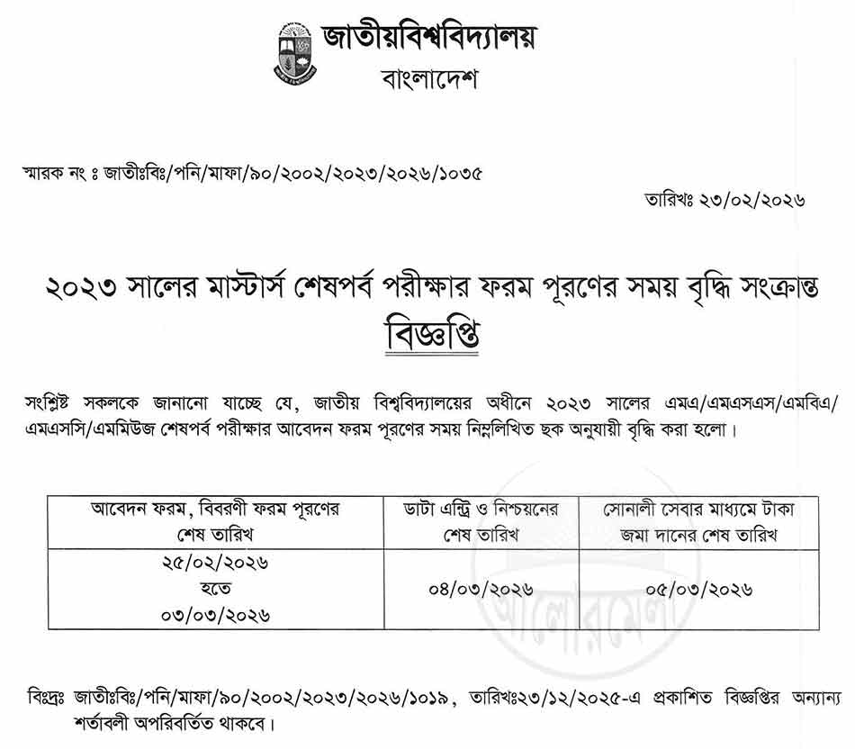 masters final part form fill up